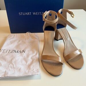 Stuart Weitzman Nudist Block Heel Sandals